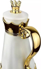 Conjunto de Garrafas Términas 1 Litro e 700 ML Sophie Luxo Quente Frio Inox Branca/Dourada G95 - Gran Belo