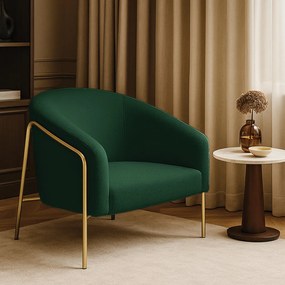 Poltrona Sala Industrial Alta Dourado Stella Bouclê D03 - D'Rossi - Verde