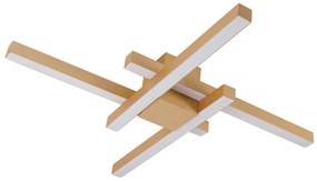 Plafon Lara 73X73Cm Led 48,8W Bivolt | Usina 19275/73 (CP-M - Champagne Metálico, 4000k)