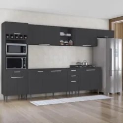 Armário de Cozinha CP06 Para Pia 150cm Pérola Z34 Preto     - Mpozenat