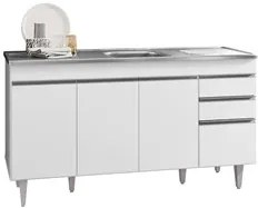 Armário de Cozinha Modulado de Canto Esquerdo 4 Peças CP51 com Pia Ino
