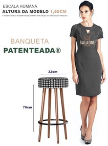 Kit 2 Banquetas Redondas Berlin Pés Palito Suede Suede Cardan - Sheep Estofados - Colorido