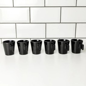 Cj. de Mini Canecas de Cerâmica (6 Peças) - Preto