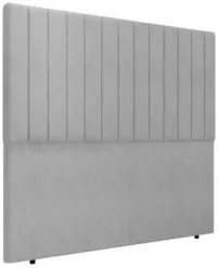 Cabeceira Cama Box King 193cm Estofada Plutus Boucle Cinza Z04 - Mpoze