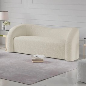 Sofá Curvo 3 Lugares Orgânico Sala Recepção Escritório Coréia 200cm Bouclé