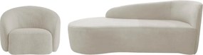 Kit Divã Recamier Orgânico França 160cm Lado Esquerdo e Poltrona Amore Linho
