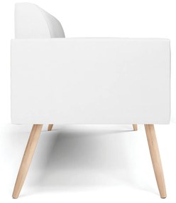 Sofá Namoradeira Pés Palito Natural Marisa Corino Branco D03 - D'Rossi