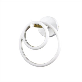 Arandela Ellos 02 Argolas Magnéticas 31X34X30Cm Led 20W 3000K Bivolt B... (Branco / Champanhe)