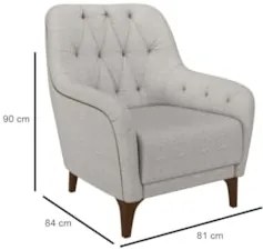 Kit 2 Poltronas Decorativas para Sala com Capitonê Pietà Z32 Linho Cin