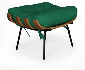 Puff Decorativo Sala de Estar Costela Rib Suede Verde Bandeira