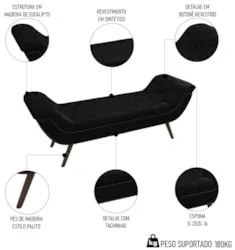 Cabeceira Cama Box King 195cm Provença e Recamier Veneto Z37 Sintético