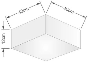 Plafon Para Quarto Quadrado SQ-3050 Cúpula Cor Branco