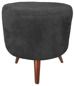PUFF BANQUETA DECORATIVA DORA REDONDO SU - Preto