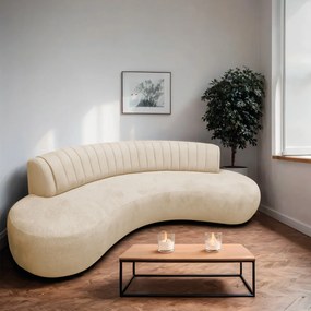 Divã Recamier Celeste Curvo Sala Estar Luxo 180cm Linho