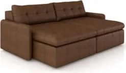 Sofá Retrátil 3 Lugares Para Sala 224cm Elios Couro Caramelo Z55 - Mpo