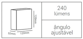 Arandela Astral 12X12X5Cm Led 4W 3000K Ip65 Branco |Opus Hm 38100
