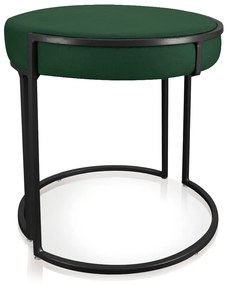 Puff Redondo Base Industrial Preto Love Suede D03 - D'Rossi - Verde