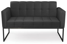 Sofá Namoradeira Elisa Corino Base Metálica Industrial Preto - D'Rossi - Preto