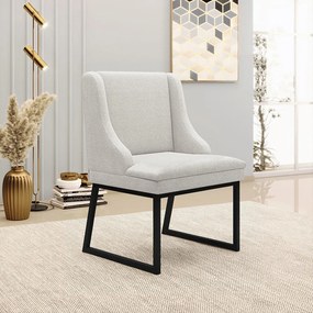 Cadeira Sala de Jantar Industrial Preto kit 4 Liz Bouclê D03 - D'Rossi - Cinza