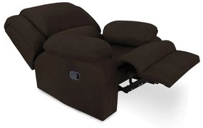 Poltrona Decorativa Magnum Reclinável Manual Suede Marrom