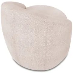 Poltrona Sala Giratória Redonda 91cm Steve Boucle Rose  I01  - Mpozena