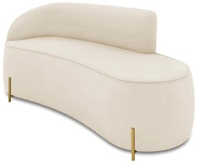 Sofá 3 Lugares Orgânico 180cm Pé Dourado Morgan Veludo/Cotelê D03 - D'Rossi - Bege