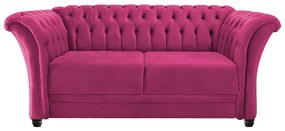 Namoradeira Chesterfield Sofia Suede Pink - ADJ Decor