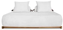 Sofá 2 Lugares 180cm Ilha Base Madeira Viero S06 Boucle Branco - Mpoze