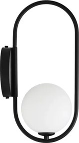 Arandela Oval Aluminio Preto Avela