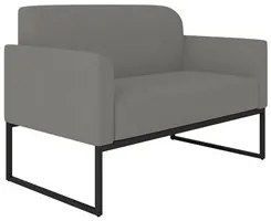 Poltrona Namoradeira 2 Lugares Base Industrial Preta Maressa S08 Suede