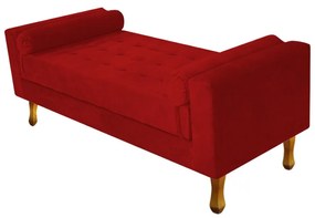 Recamier Félix Casal 140cm Suede Vermelho - ADJ Decor
