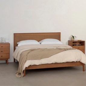 Cama de Casal Noga Palha Natural - Nozes