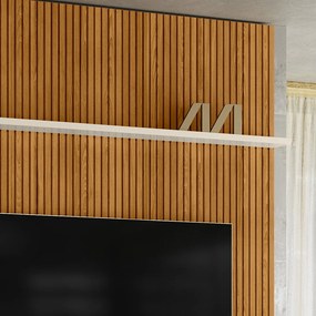 Painel TV 65 Pol 179cm Ripado para Sala Valen M20 - D'Rossi - Cinamomo e Off White