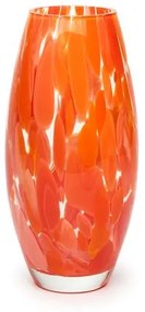 Vaso Oliva P Cacos Laranja Murano Cristais Cadoro