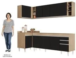 Armário de Cozinha Modulado de Canto Direito 5 Peças CP43 Balcão sem T