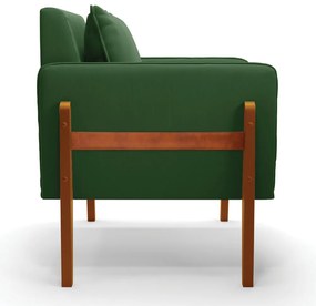 Poltrona Lana Suede Base de Madeira - D'Rossi - Verde