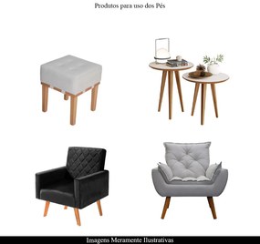 Kit 4 Pés Palito Quadrado Madeira 30cm para Poltrona Mesa Lateral Puff Mel G75 - Gran Belo