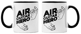 Caneca Air Guitar Hero Branca com Alça Preta