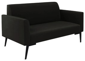 Sofá Namoradeira com 2 Poltronas Pés Villach Marisa Suede D03 - D'Rossi - Preto
