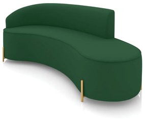 Sofá 4 Lugares Orgânico 220cm Pé Dourado Morgan Veludo D03 - D'Rossi - Verde