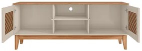Rack Safira 1.35 Off White/Noce - Casa D Móveis