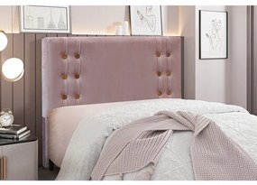 Cabeceira Cama Box Casal 140 cm Gênova Veludo S04 - D'Rossi - Lilás