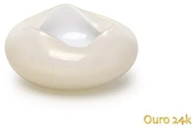 Vaso Oceano Mini 3 Branco com Ouro Murano Cristais Cadoro