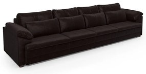 Sofá Retrátil Elétrico Sala de Estar Nolan Bipartido 414cm Conforto Premium em Couro Wine Vinho G58 - Gran Belo
