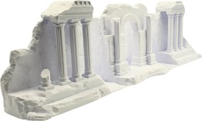 Aparador de Livros Ruínas Gregas - 2 Cores Prata ou Branco - Branco - 3 Peças