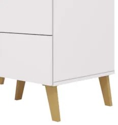 Cômoda Para Quarto 91cm 5 Gavetas Gaby Flex Branco/Camarim V02 - Mpoze