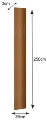 Painel Ripado de Madeira Modulado 1 Peça 39x250cm Prime Plus L06 Natur