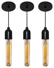 Kit/3 Pendente Luminária Retro Md-4149 Suporte Para Lâmpada / Não Inclusa - Bivolt