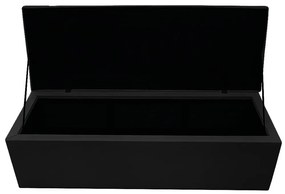 Recamier Baú Estofada Mel 160 cm Queen Size Com Capitonê Suede Preto - ADJ Decor