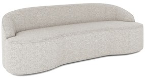 Sofá Decorativo 3 Lugares 210cm Joel Curvo com Encosto Linho Bege G15 - Gran Belo